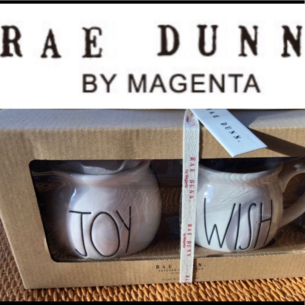 BNIB NEW Rae Dunn Creamer & Sugar Joy Wish